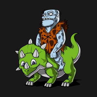 Zombie Riding Triceratops Dinosaur T-Shirt