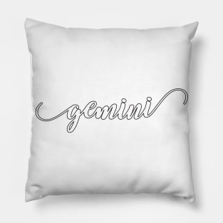 Gemini Zodiac Script Sticker Pillow