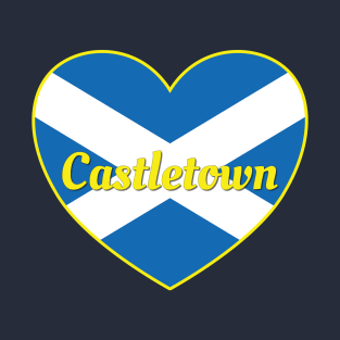 Castletown Scotland UK Scotland Flag Heart T-Shirt