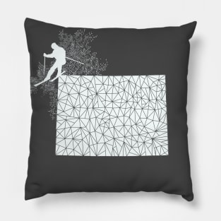 Geometric Ski Colorado Skier Pillow