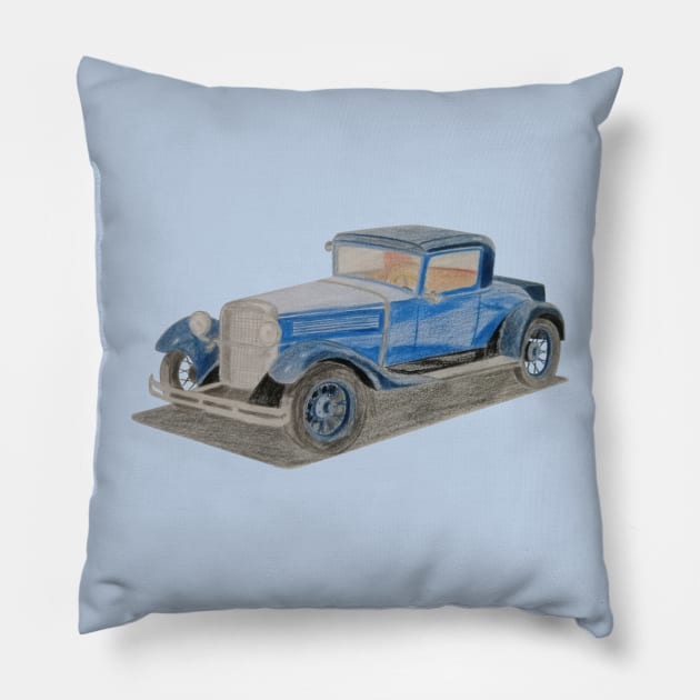 Retro car Pillow by An.D.L.