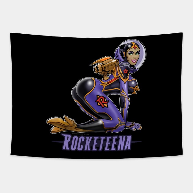 ROCKETEENA the Rocket Girl Tapestry by Zeleznik