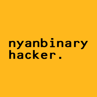 nyanbinary hacker - Black T-Shirt