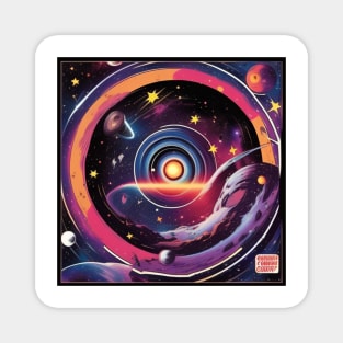 Futuristic Galaxy Record Store Vinyl LP Music Cover Magnet