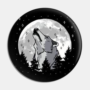 Howling Wolf Moon Pin