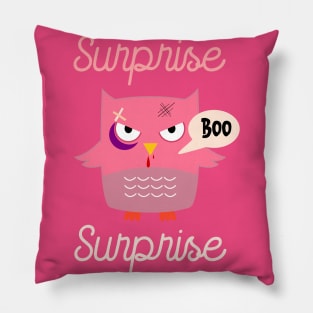 Surprise funny revenge pink owl halloween Pillow