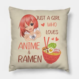 Just a girl who loves Anime; Japan Anime Girl; Teen Girl Anime Merch Pillow