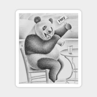 Drawing Panda Sign Magnet