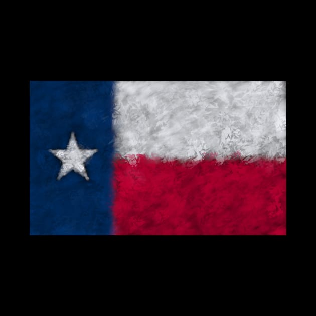 Painted Texas Flag with brush marks by rand0mity