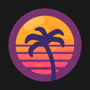 Miami Retro Palm Tree - Retrowave T-Shirt