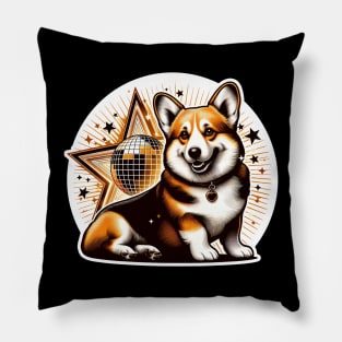 Corgi Disco Bunny Pillow