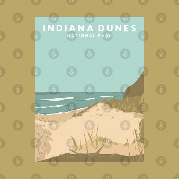 Indiana Dunes National Park, Indiana Travel Poster by lymancreativeco