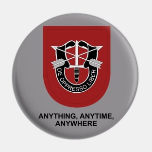 7th Special Forces Group (Airborne) Beret Flash, Anything, Anytime, Anywhere Pin