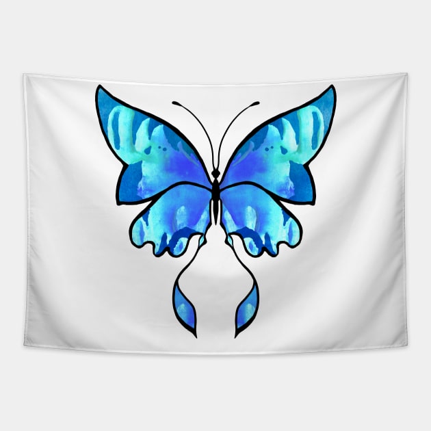 Blue Butterfly Tapestry by Olooriel