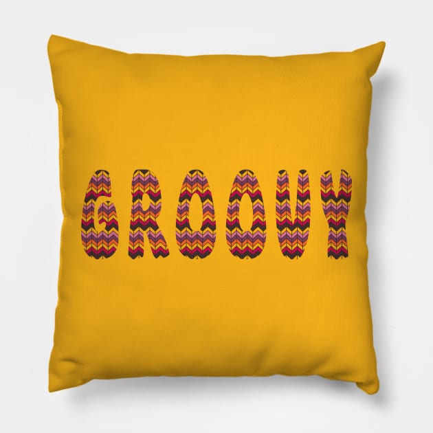 Groovy Afghan Design Pillow by Springer Farm