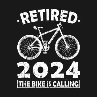 Retired 2024 The Bike Is Calling Cycling Cyclist T-Shirt