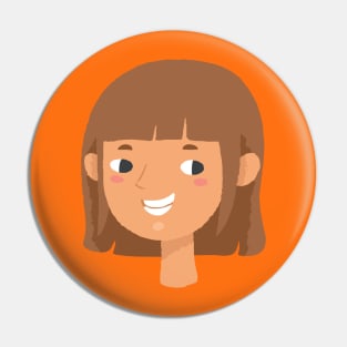 Bob Bangs Girl Avatar Pin