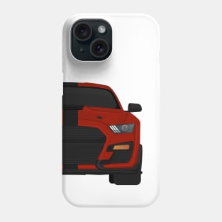 Shelby GT500 2020 Rapid-Red + Black Stripes Phone Case