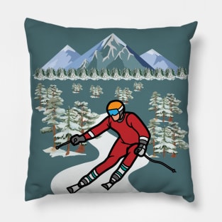 Skiing in mountain Pillow