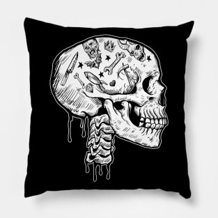 Corrupted Skull Pillow