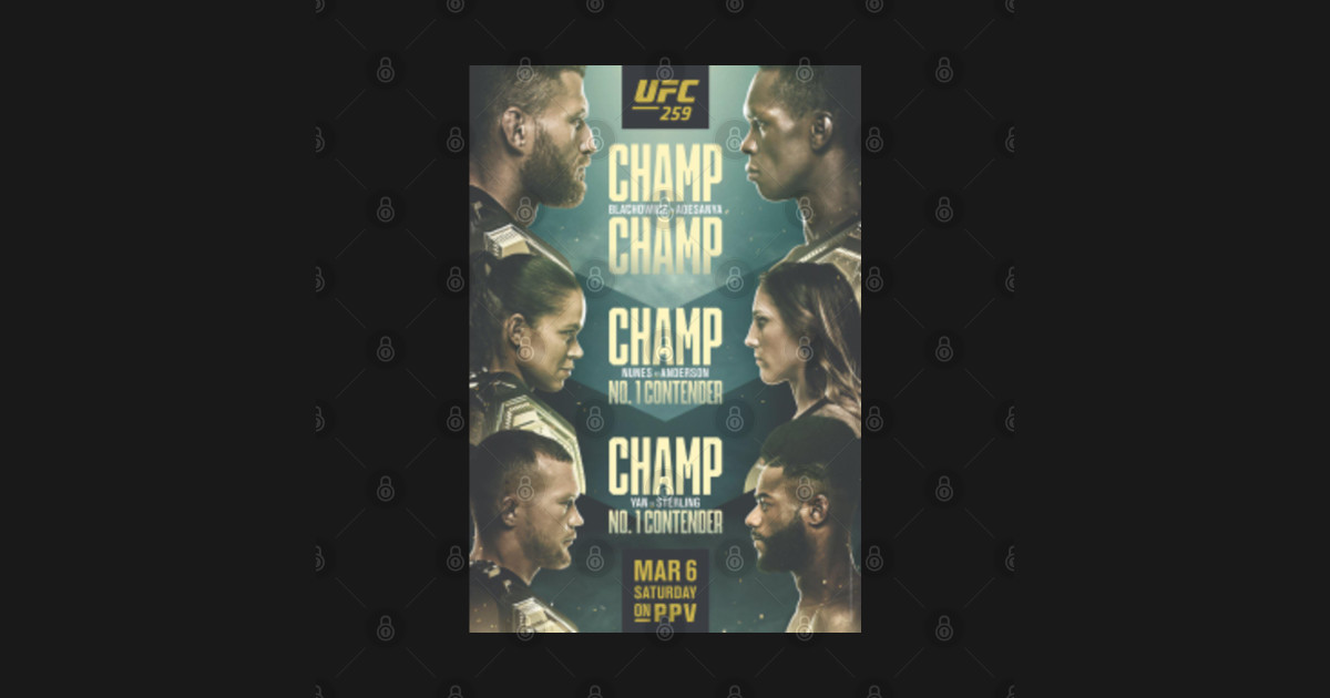 Official UFC 259 poster - Jan Blachowicz vs Israel Adesanya - Ufc 259 - Magnet | TeePublic DE