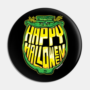 Happy Halloween Frankenstein Grin in his Grill Pin