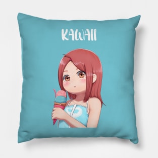 kawaii ice cream anime girl Pillow