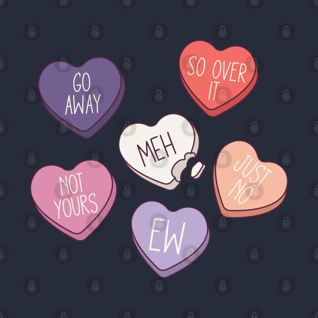 Anti Valentine's Day Conversation Hearts by Erin Decker Creative