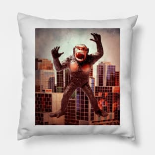 Gorilla in city scene Pillow