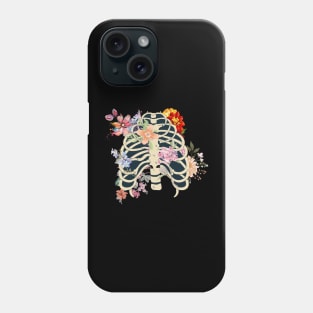 Ribcage and flowers Phone Case