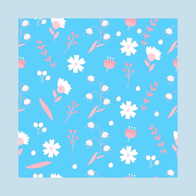 Transgender Pride Simple Mixed Flowers Pattern by VernenInk