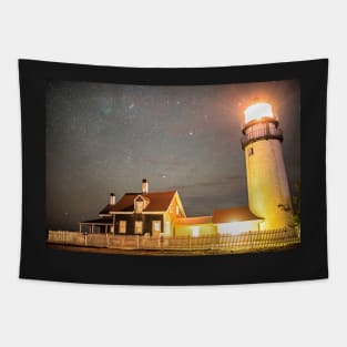 Highland Light Truro Massachusetts Cape Cod Starry Sky Tapestry