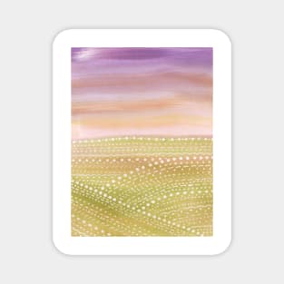 Purple and green abstract landscape Magnet