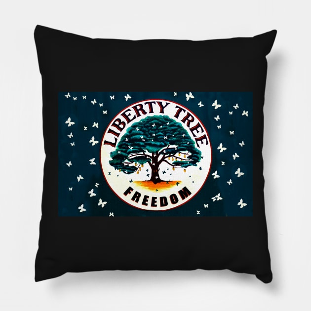 Butterflies and the Liberty Tree Pillow by dltphoto