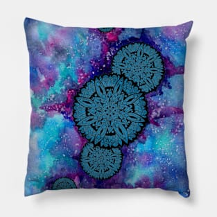 Blue Space Mandalas Pillow