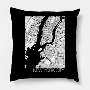 New York city map - black and white Pillow