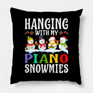 Hanging With My Piano Snowmies Teacher Christmas Pillow