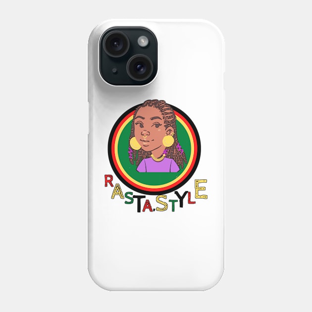 woman of Rastafari culture accompanied by multicolored writing Phone Case by JENNEFTRUST