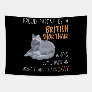 Proud Parents of British Shorthair Pet Cat Tapestry