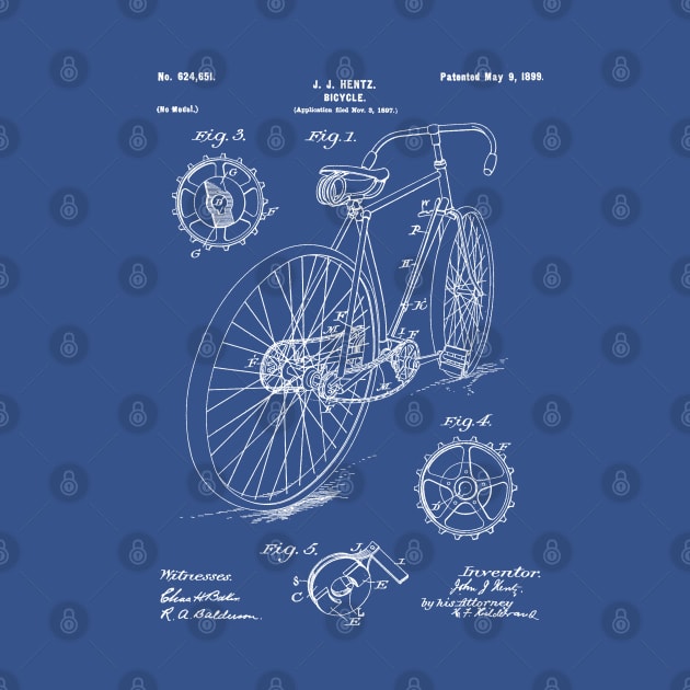 Bicycle Patent - Cycling Art - Blueprint by patentpress