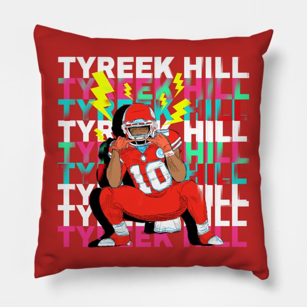 Tyreek Hill 10 Pillow by Mic jr