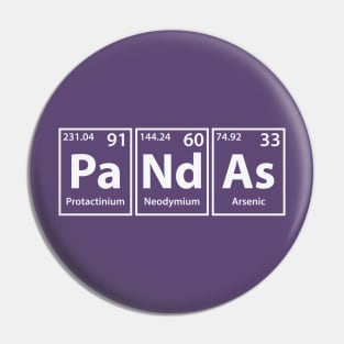 Pandas (Pa-Nd-As) Periodic Elements Spelling Pin