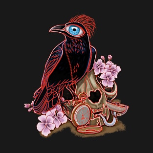 Red crow and skull cat T-Shirt