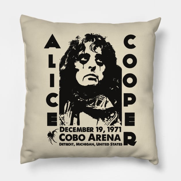 retro alice cooper Pillow by One Shoot Crout Arts