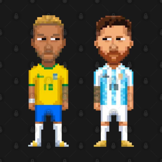 Neymar x messi 8bit by Roti Kodok Art