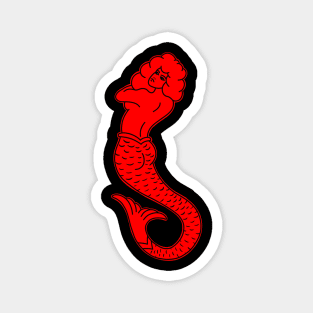 HomeSchoolTattoo Mermaid (RED) Magnet