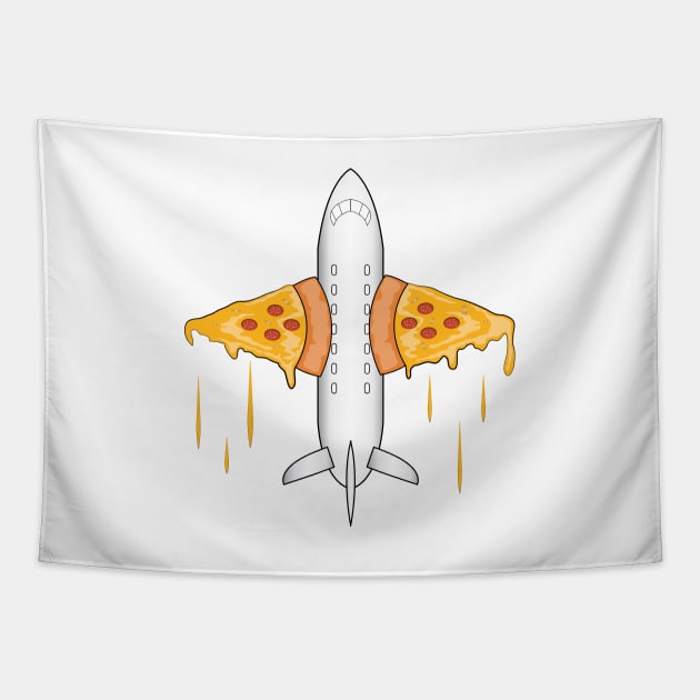 Pizza Plane Tapestry by ArticArtac