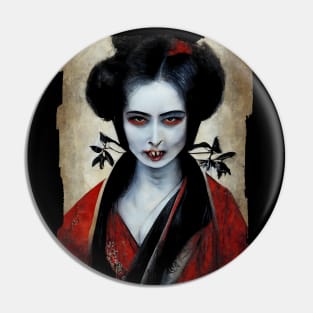 Vampire Geisha Portrait Pin