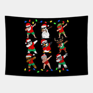 Dabbing Santa And Friends Christmas In July Xmas Tapestry