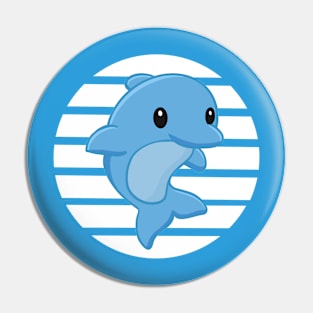 Dolphin Illustration Pin